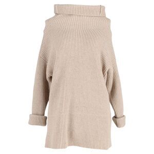 Joseph Knitted Oversized Sweater in Brown Wool